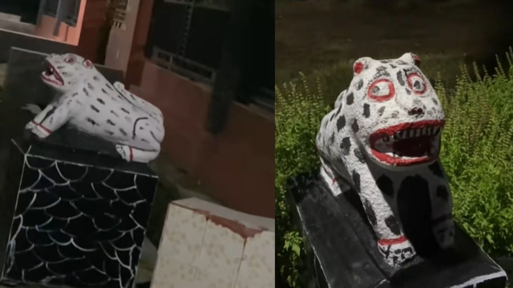 Patung macan putih di Kediri. [tiktok]