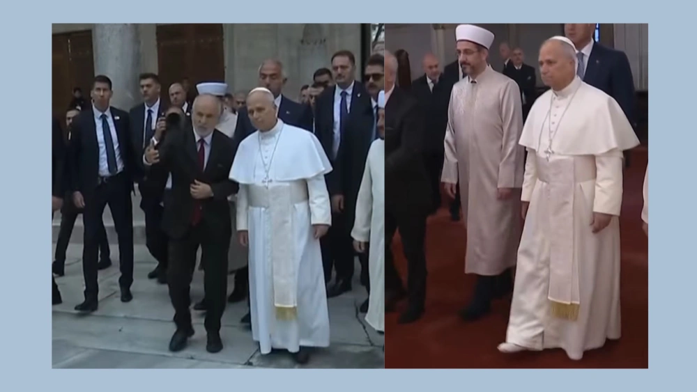 Paus Leo Xiv Saat Mengunjungi Masjid Biru Turki [Ig Vaticannews]
