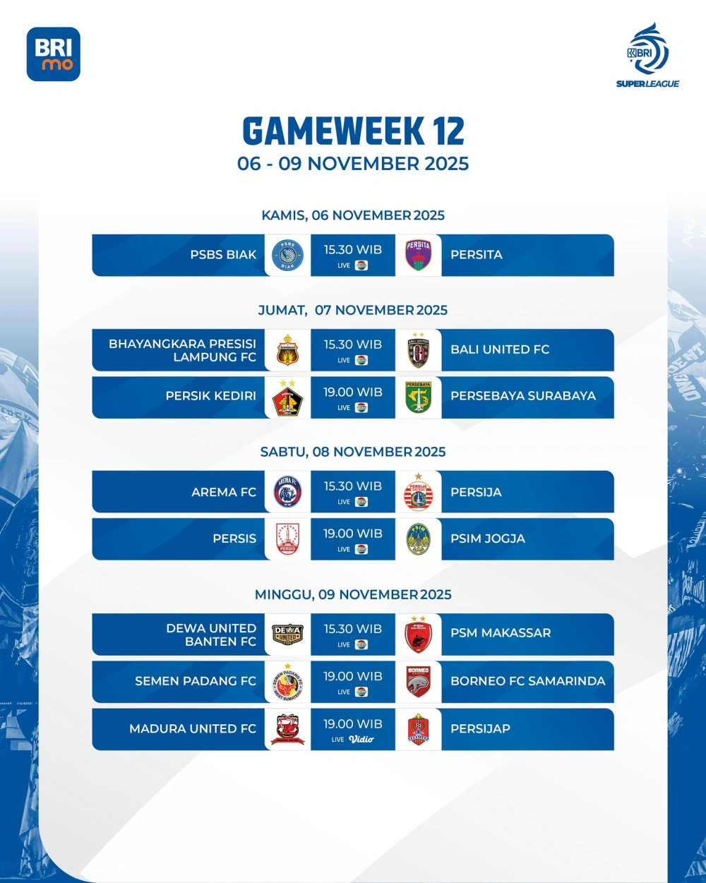 Pekan 12 Bri Super League 2025 [Ig Liga1match]