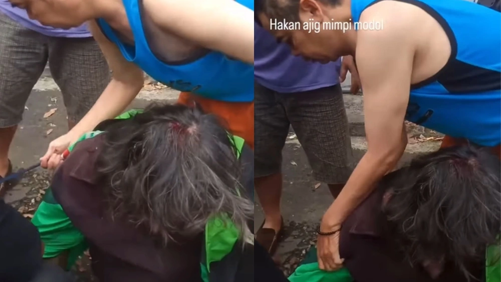 Pelaku penipuan di Bandung dihajar massa. [instagram]