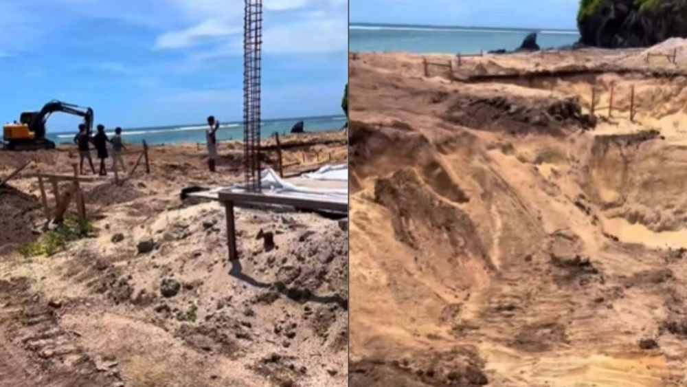 Viral Warga Lombok Ramai-Ramai Datangi Pembuatan Kolam Renang di Bibir Pantai, Bakal Beach Club?