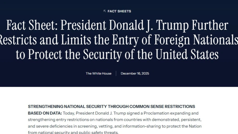 Pengumuman travel ban AS. [whitehouse.gov]