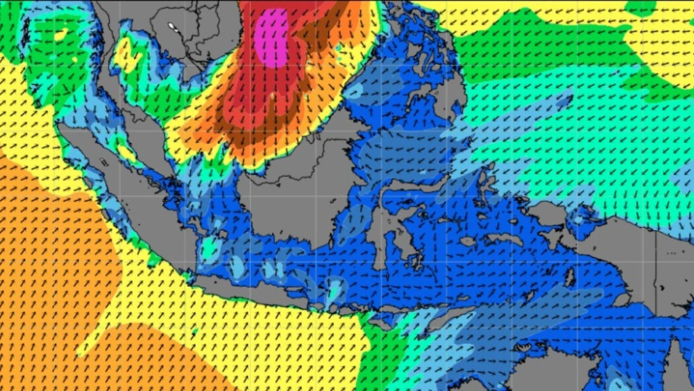 Perkiraan gelombang tinggi hari ini wilayah Indonesia. [bmkg.go.id]