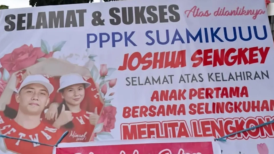 Viral Karangan Bunga Bongkar Perselingkuhan PPPK Joshua Sengkey, Istri Sah Balas dengan Cara Elegan