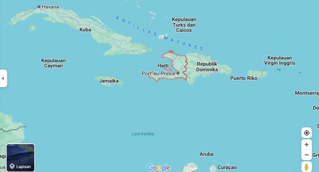 Peta Haiti. (Google Maps)