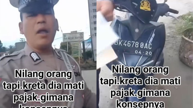 Viral Polisi Tilang Warga, tapi Pakai Motor dengan Pelat Nomor Mati