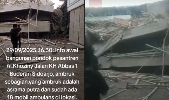 Apa Penyebab Musala Ponpes Al Khoziny Ambruk Saat Salat Ashar?