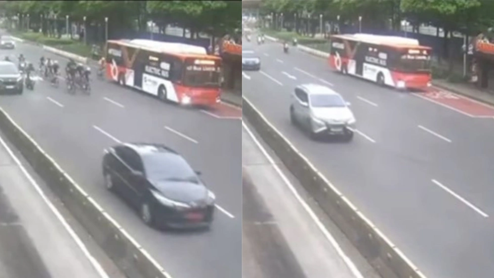 Viral Video Detik-Detik VP Sekretaris SKK Migas Menabrak Belakang Bus TransJakarta