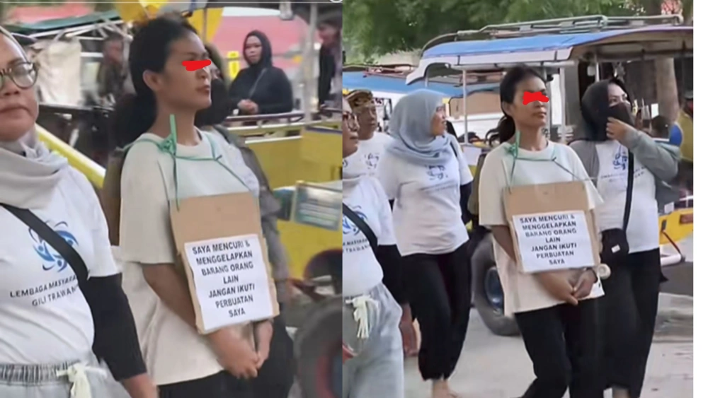 Potongan video wanita diarak di Gili Lombok [Tiktok]