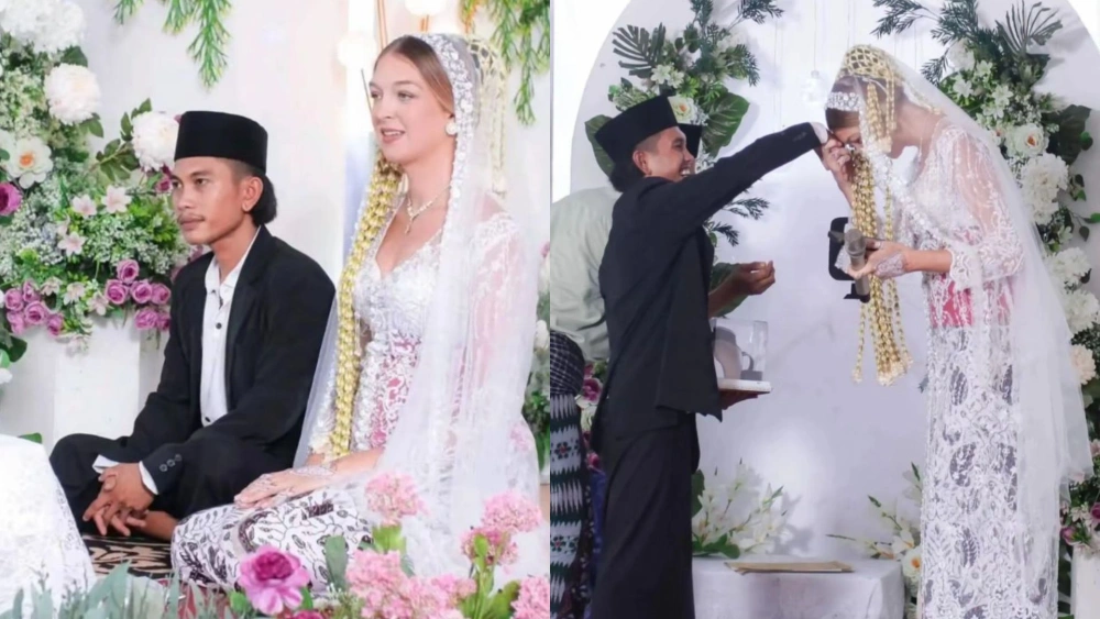 Akad nikah yang digelar secara sederhana ini justru menjadi perhatian warga sekitar. [TikTok]