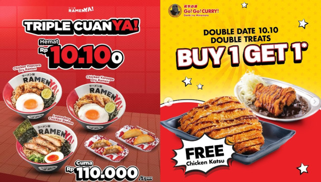 Promo 10.10 Restoran Favorit: Diskon Gede, Menu Gratis hingga Paket Rp20 Ribuan