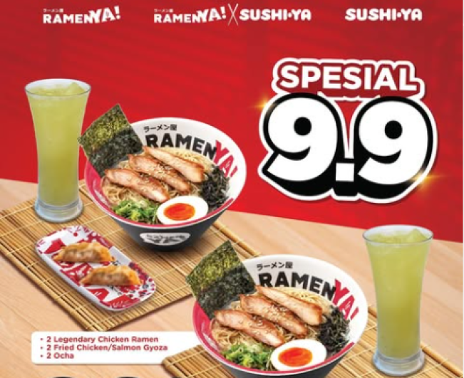 Rayakan 9.9 dengan Ramen Legendaris & Gyoza Lezat di RAMENYA! dan SUSHI-YA