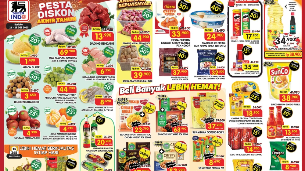 Promo Superindo Jumat, 26 Desember 2025: Diskon Akhir Tahun 30-50 Persen