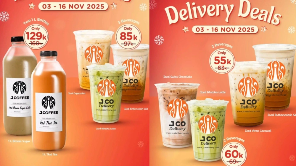 Promo J.CO Delivery Deals berlaku 3-16 November 2025. [Instagram]