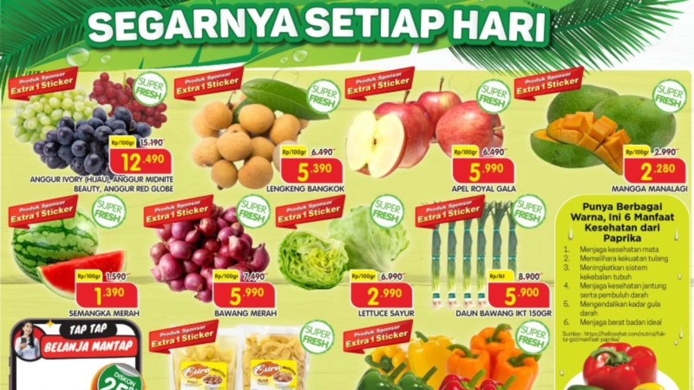 Promo Superindo Minggu, 16 November 2025: Diskon Gede Sayur, Ikan, dan Buah-buahan