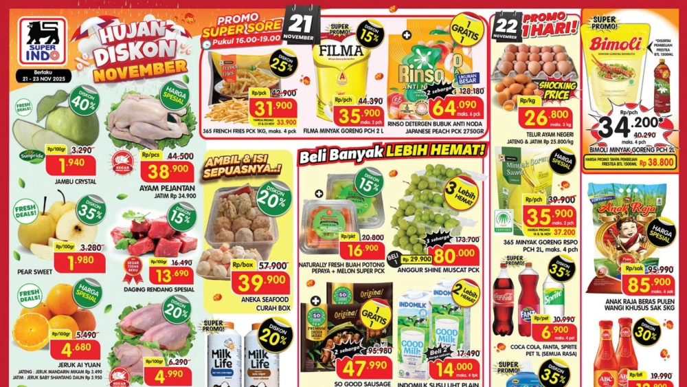 Promo Superindo Jumat, 21 November 2025: Diskon 25-40 Persen hingga Weekend