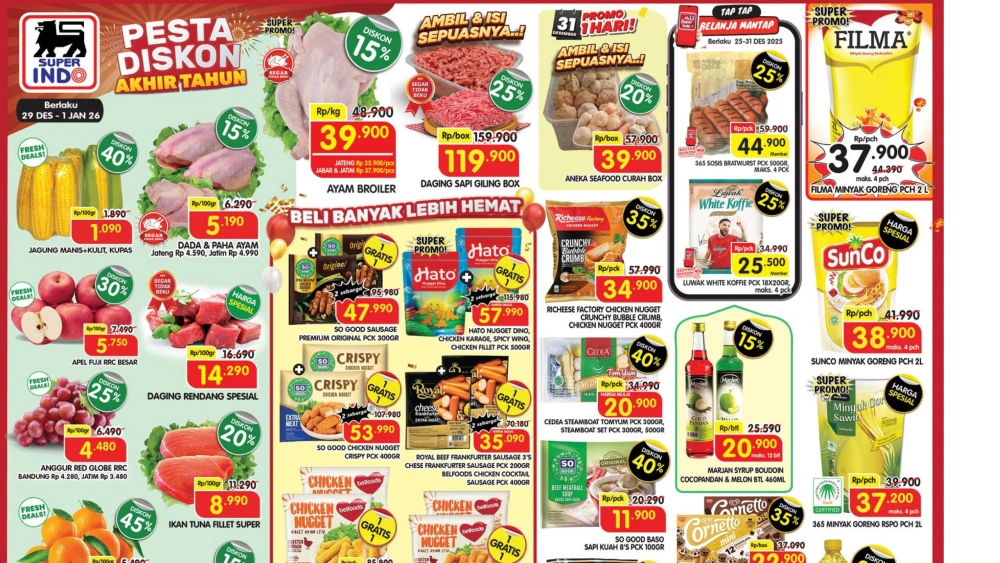 Promo Superindo 31 Desember 2025: Diskon Barang Kebutuhan Pokok hingga 1 Januari 2026