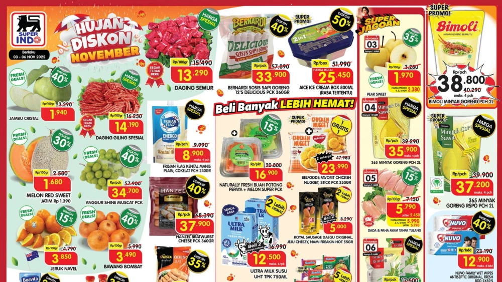 Promo Superindo Kamis, 6 November 2025: Diskon 30-50 Persen Khusus Hari Ini