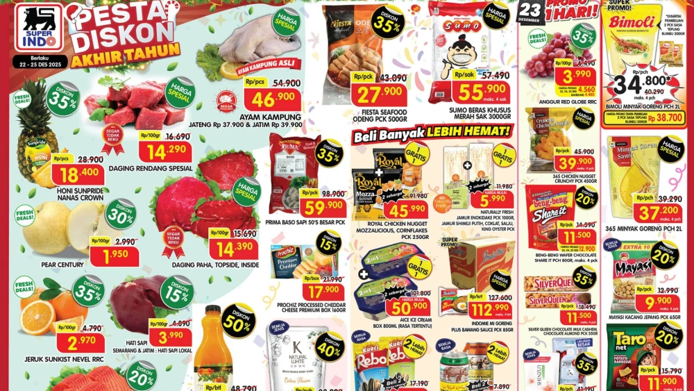 Promo Superindo hari ini hingga Natal. [superindo.co.id]