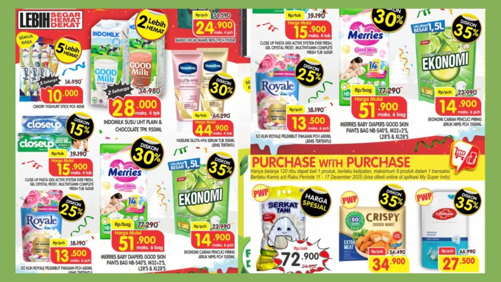 Promo Superindo Kamis, 11 Desember 2025: Diskon hingga 45 Persen Sebelum 12.12 Besok