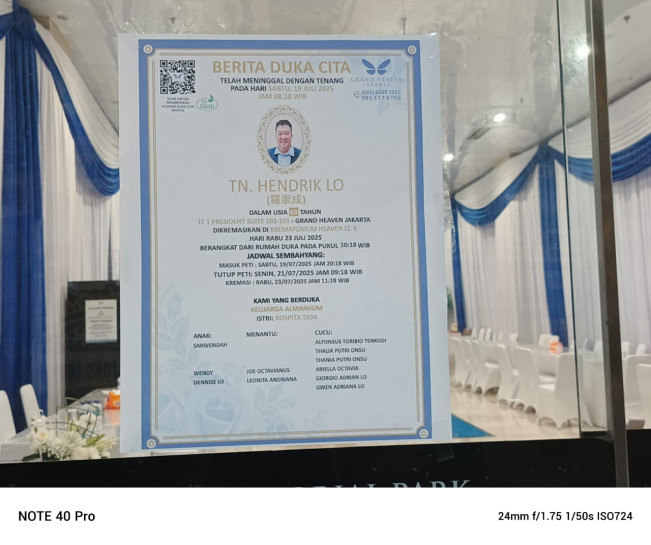 Ayah Sarwendah Meninggal Dunia, Ini Jadwal Lengkap Prosesi Pemakaman