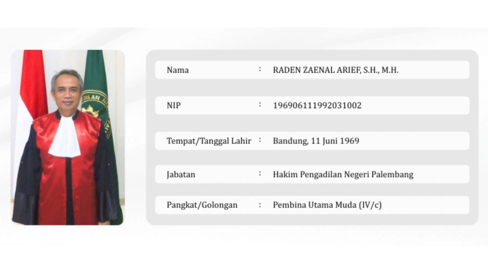 Raden Zaenal Arief. [pn palembang]