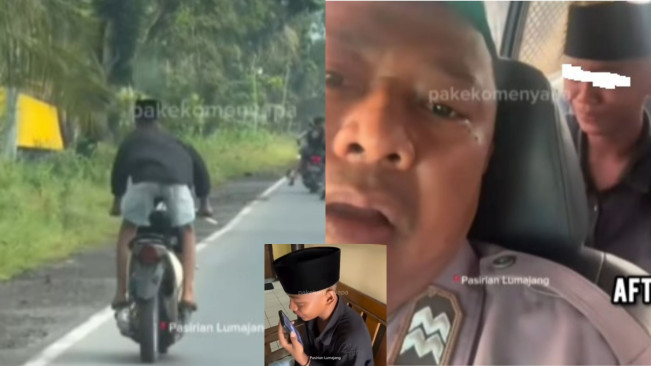 Bikin Ngakak, Remaja Nungging-Nungging Ejek Polisi Langsung Nangis saat Ditangkap