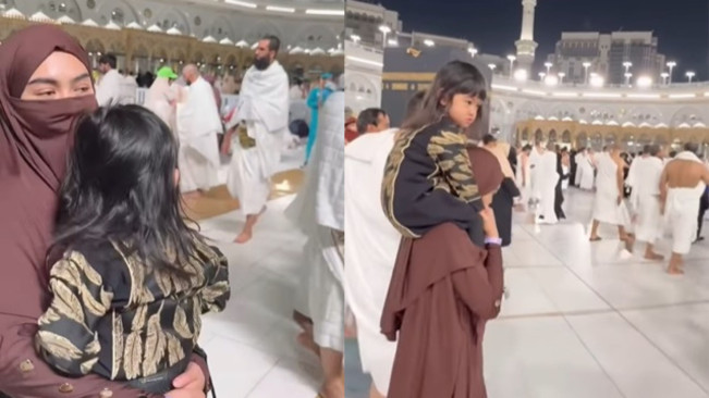 Ria Ricis Umrah di Bulan Ramadan, Netizen Salut Tawaf Sambil Terus Gendong Moana