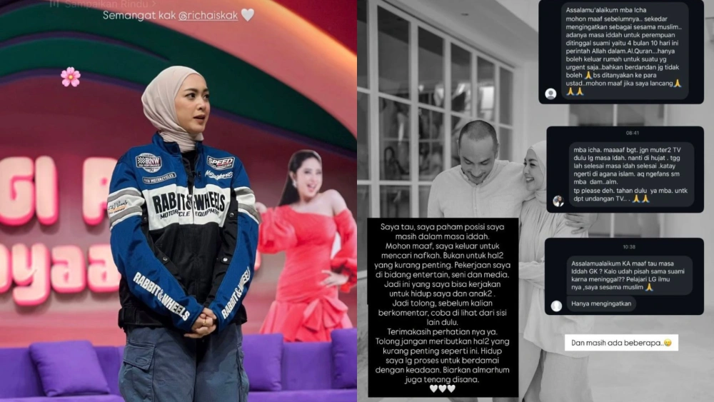 Soal massa iddah, Richa Novisha memberikan klarifikasi bahwa ia keluar bekerja untuk menafkahi anak-anaknya. [Instagram]