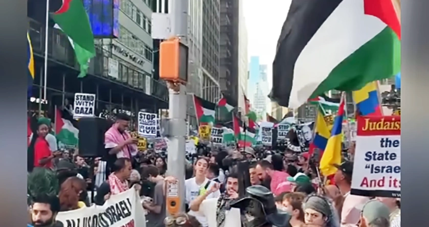 Demonstrasi anti-Israel di New York, beberapa waktu lalu [Foto: tangkap layar YouTube]