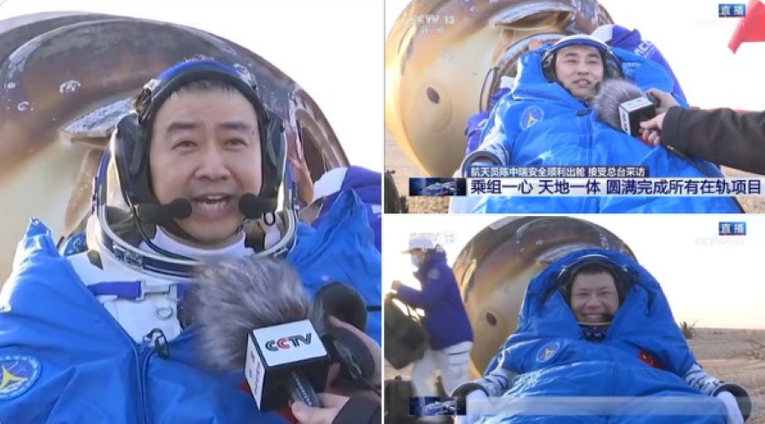 Tiga Astronot Terdampar 9 Hari di Luar Angkasa Berhasil Kembali ke Bumi Mendarat di Gurun Gobi