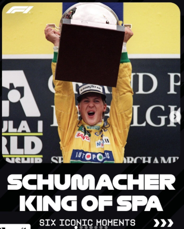 Salah satu dari enam momen berkesan Michael Schumacher di Belgia [Foto: Instagram Michael Schumacher]