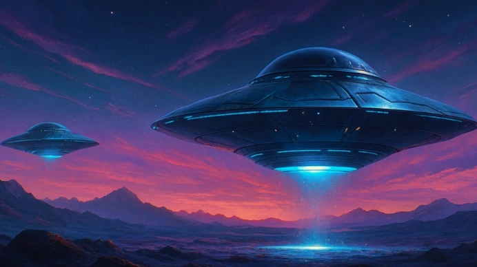 Piring terbang atau UFO mengintai kehidupan manusia [Foto: Copilot]