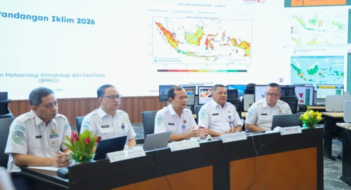 Kepala BMKG, Teuku Faisal Fathani memaparkan Prediksi Iklim 2026 [Foto: dok BMKG]
