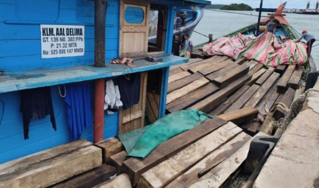 Sebagian kayu olahan ilegal yang berhasil diamankan [Foto: Humas Kemenhut]