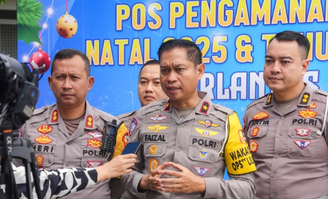 Brigjen Pol Faizal menjelaskan terkait pergerakan lalu lintas Nataru 2025/2026 [foto: humas polri]