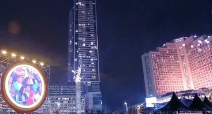 Malam tahun baru di Bundaran HI Jakarta, Rabu (31/12/2025) [Foto: tangkap layar]