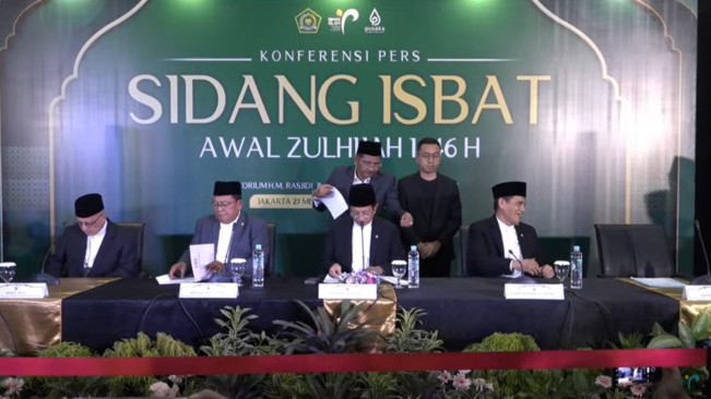 Kemenag menggelar sidang isbat Hari Raya Idul Adha 2025. [Tangkapan layar YouTube]