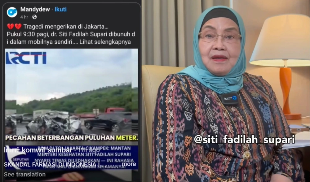Viral Link Video Mobil Mantan Menkes Siti Fadilah Meledak di Tol, Jangan Asal Klik