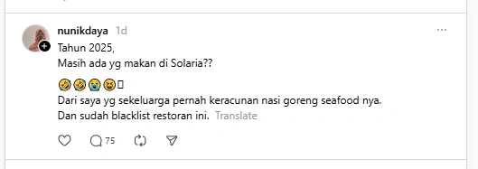 pengalaman makan di solaria (Threads)