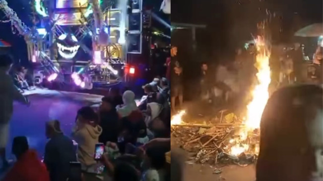 Viral Polisi Bubarkan Karnaval Sound Horeg Berujung Ricuh di Kediri