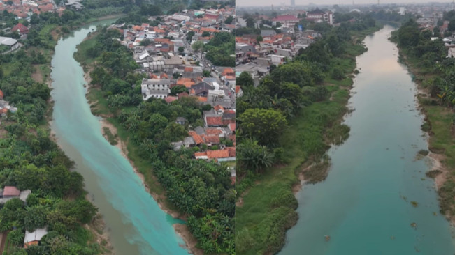 Viral Sungai Citarum Berwarna Biru Kehijauan, Ternyata Berasal dari Limbah Pabrik di Karawang