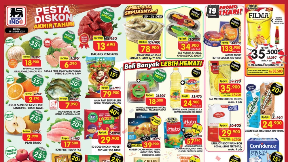 Promo Superindo Jumat, 19 Desember 2025: Diskon 25 - 40 Persen hingga Akhir Pekan
