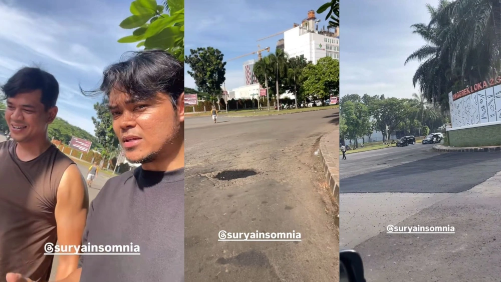 Kondisi jalan yang sudah diperbaiki setelah video aksi Surya viral di media sosial. [Instagram]