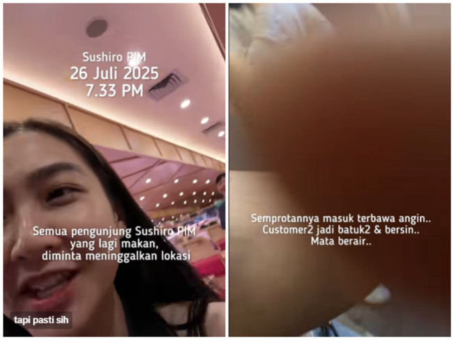 Panik di Sushiro PIM, Pengunjung Diminta Pergi Gegara Semprotan Merica