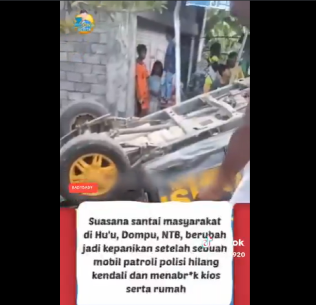 Tangkapan layar mobil polisi nabrak warga (X)