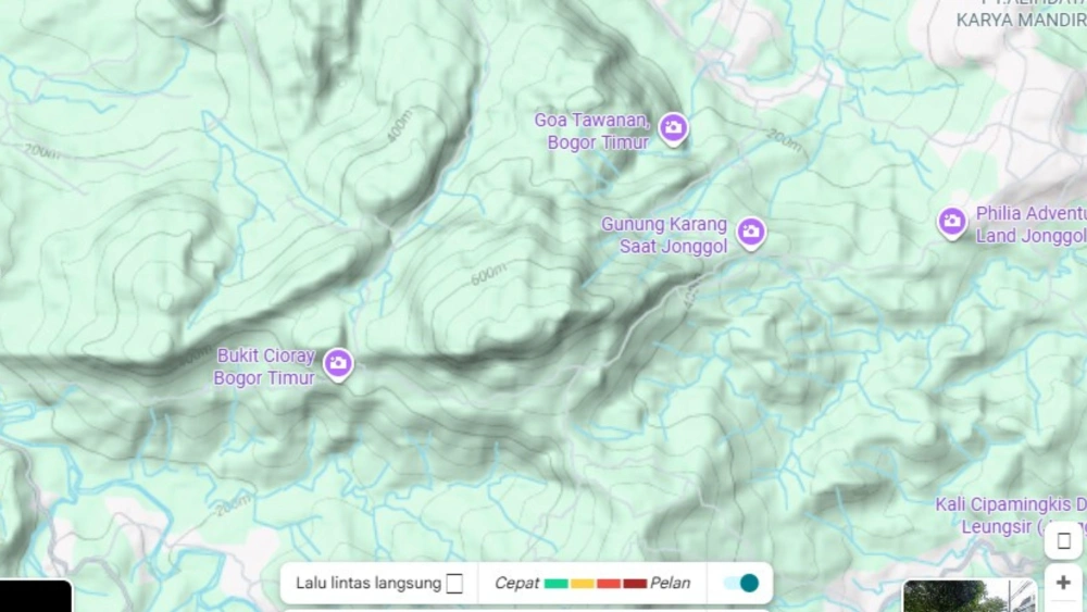 Tampilan elevasi di Google Maps. [google]