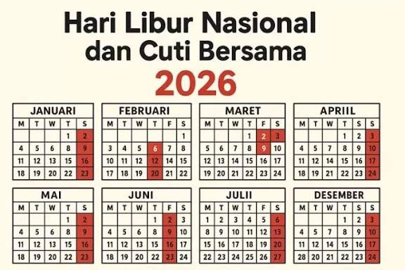 Jadwal Libur Nasional dan Cuti Bersama 2026 Dirilis Resmi, Siap-siap Catat Tanggal Long Weekend!