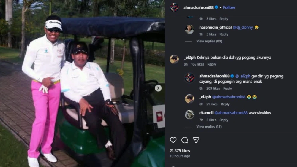 Ahmad Sahroni Bikin Heboh Upload 'Om Agus' hingga Gaya Caddy Boy, Akunnya Di-hack?