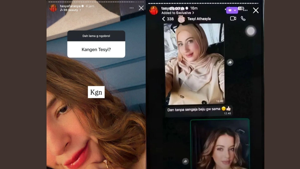 Bukti interaki Tasya Farasya dan Tasyi Athasyia. [Instagram]